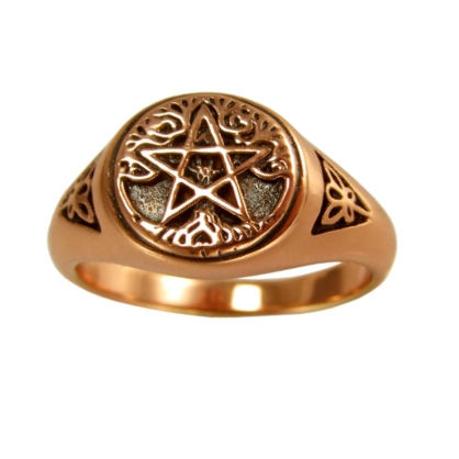 Copper Tree Pentacle Ring sz 11