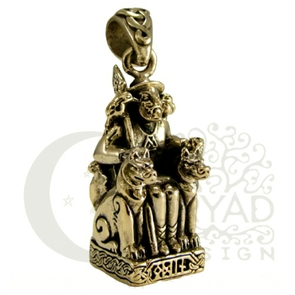 Bronze Seated Odin Pendant - Click Image to Close