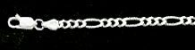 Wide Sterling Silver Figaro Chain 18" - Click Image to Close