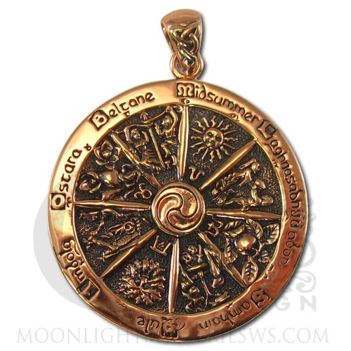 Copper Wheel of the Year Pendant - Click Image to Close