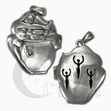 Sterling Silver Cerridwen Aromatherapy Locket - Click Image to Close