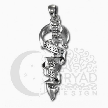 Sterling Silver Small Chalice & Blade Pendant - Click Image to Close