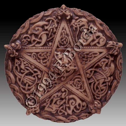Knotwork Pentacle Plaque - Wood - Click Image to Close