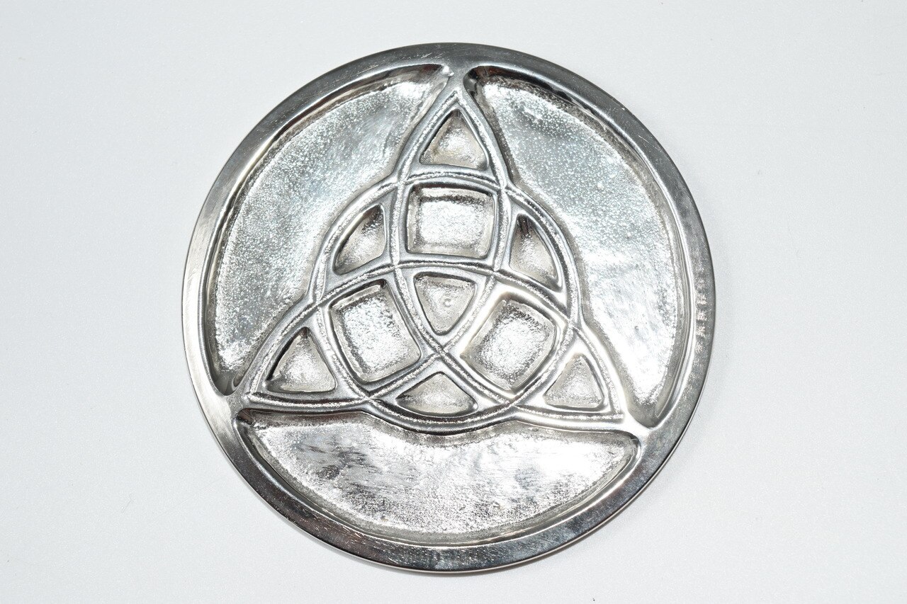 Triquetra Altar Tile Silver Plated over Solid Brass 3"