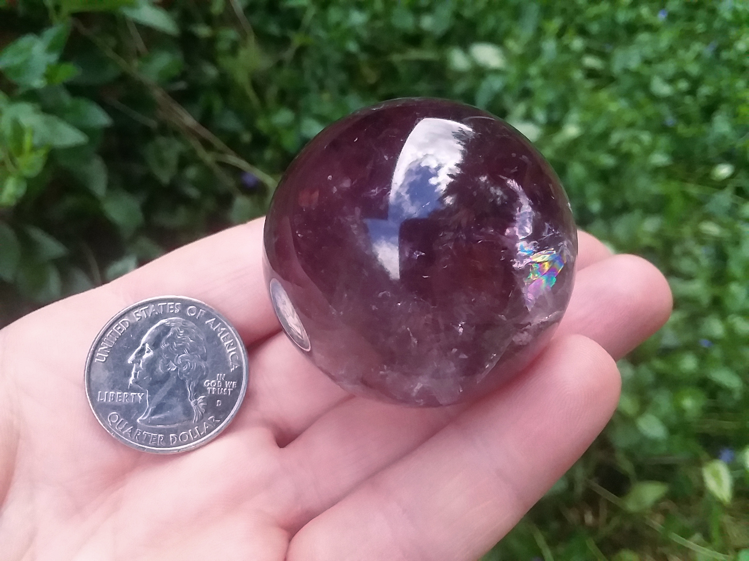 Amethyst Crystal Quartz Sphere small 1.5/8"