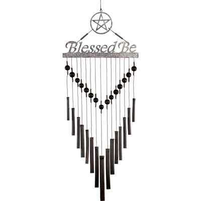 Blessed Be Bamboo Wind Chime 13"x33" - Click Image to Close