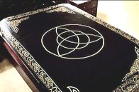 Triquetra Tapestry, Black & Gold 72"x108" - Click Image to Close