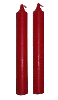 Red Ritual Chime Candles 4" - Set of 2
