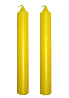 Yellow Ritual Chime Candles 4" - Set of 2 - Click Image to Close