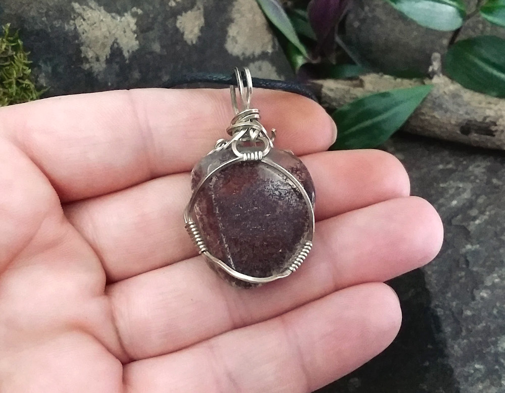 Garden Chlorite Quartz wire wrapped pendant in sterling silver - Click Image to Close