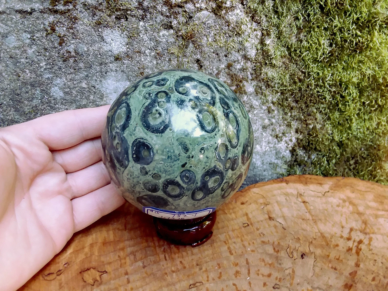 Kambaba Jasper sphere large 1.72 lb 3.25" - Click Image to Close