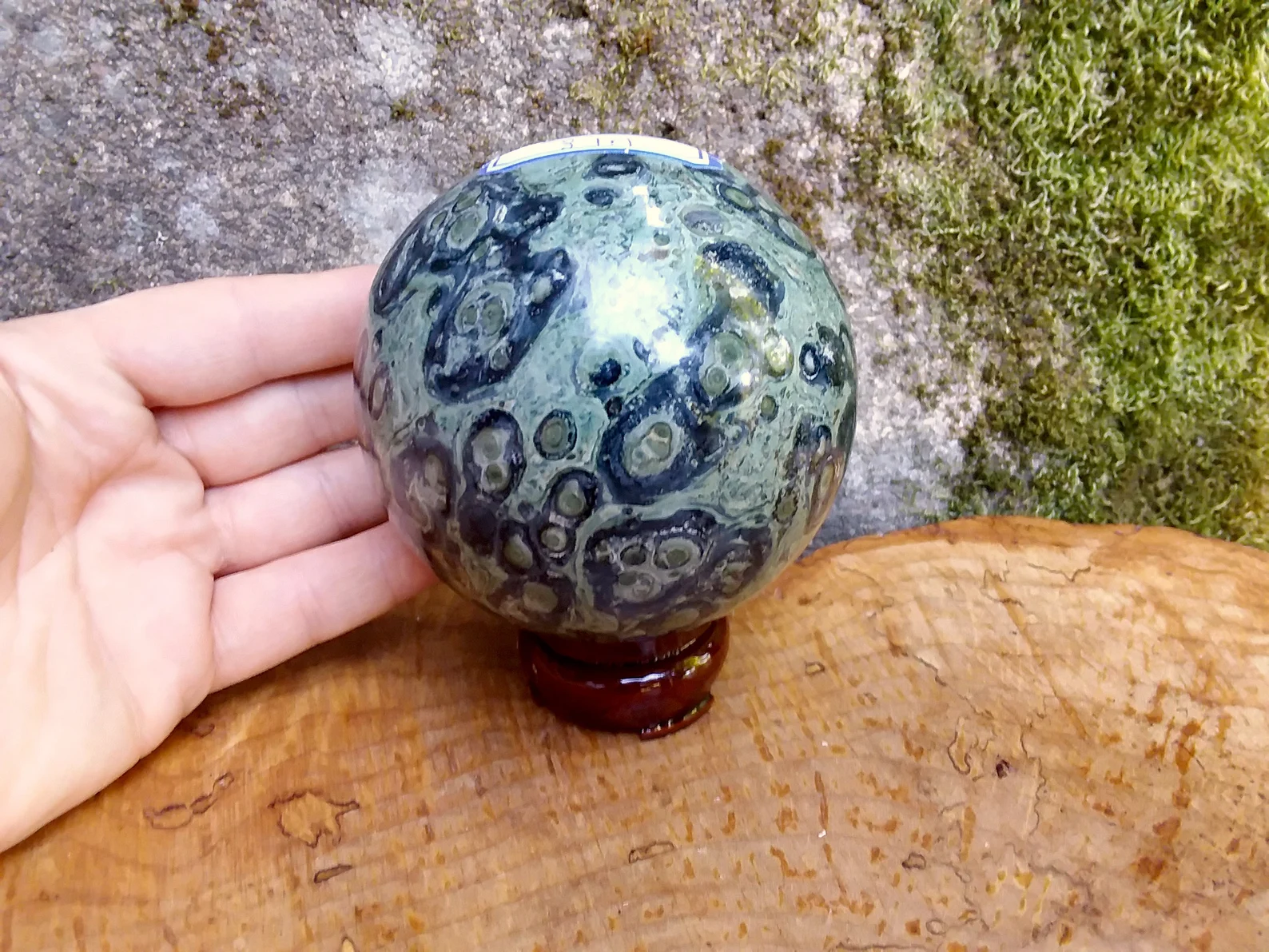 Kambaba Jasper sphere large 1.72 lb 3.25" - Click Image to Close