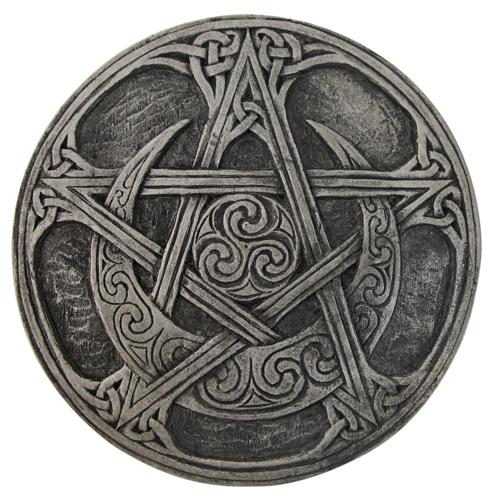 Moon Pentacle Plaque - stone finish - Click Image to Close