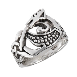 Sterling Silver Dragon Ring sz 12 - Click Image to Close