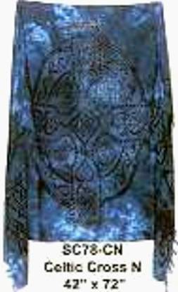 Celtic Cross navy blue tiedye altar cloth 44"x72" - Click Image to Close