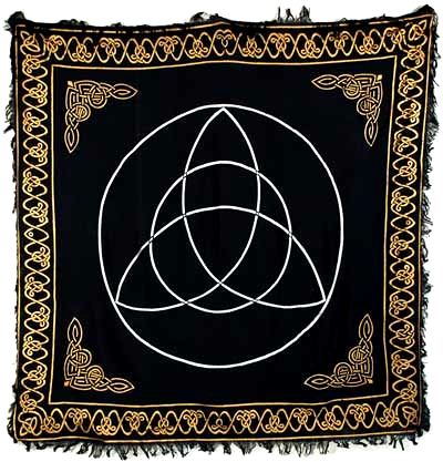 Triquetra Altar Cloth Black & Gold 36"x36" - Click Image to Close