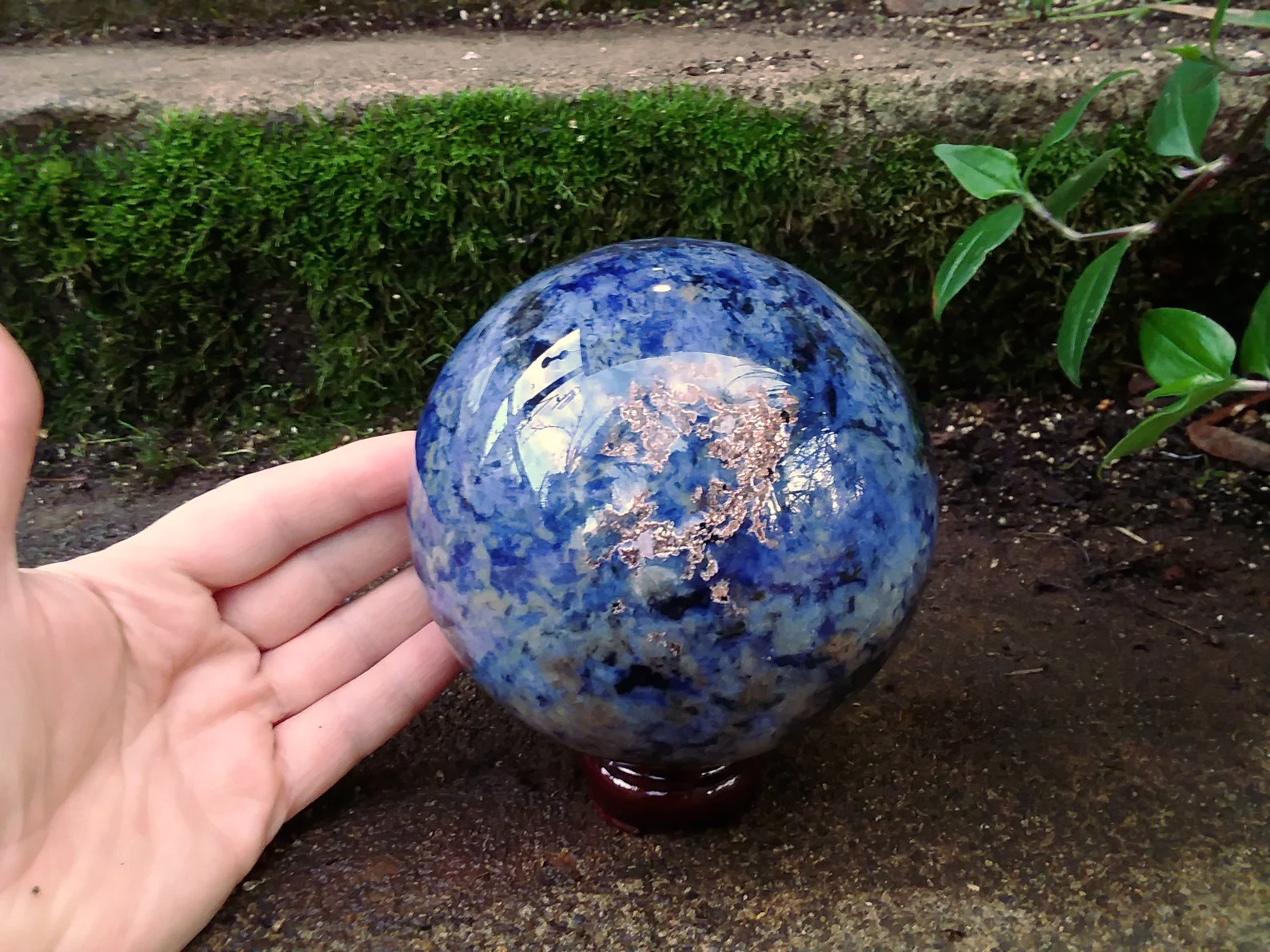 Blue Sodalite Crystal Sphere- large 4 lbs - Click Image to Close