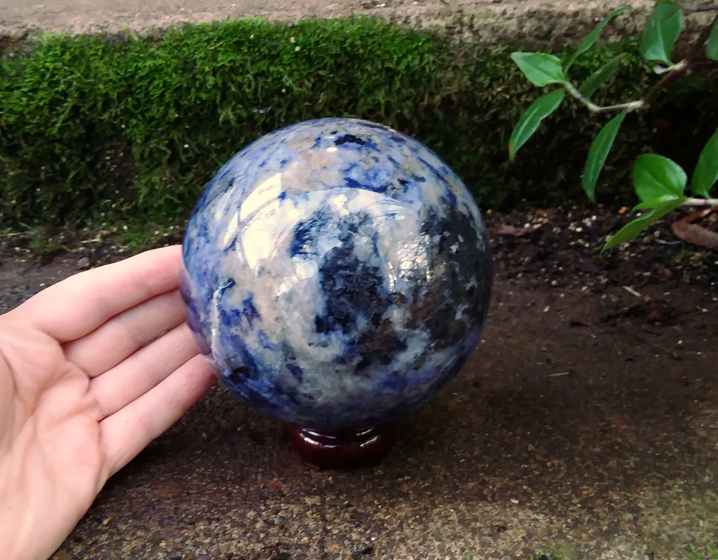 Blue Sodalite Crystal Sphere- large 4 lbs - Click Image to Close