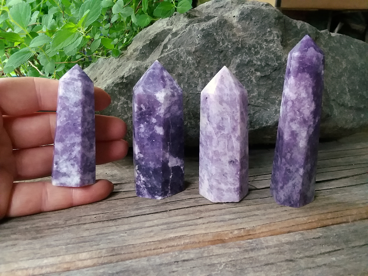 Purple Lepidolite standing point - Click Image to Close