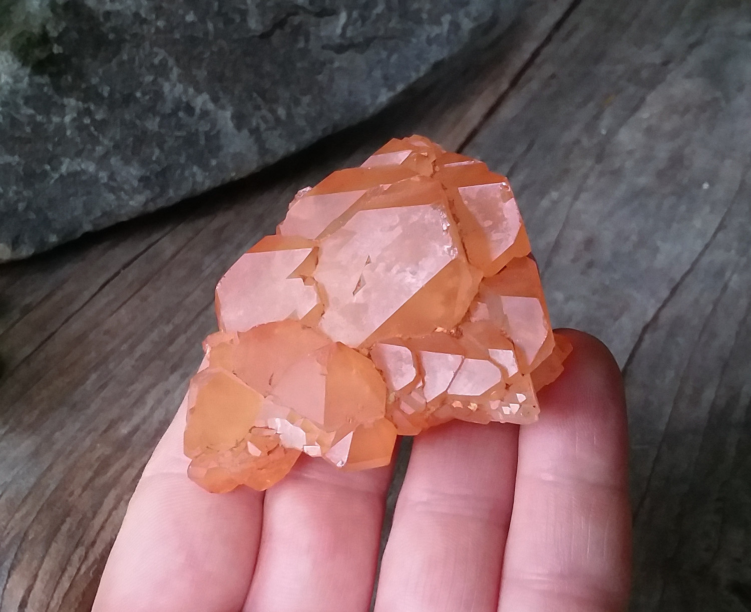 Orange Tangerine Crystal Quartz Cluster - Click Image to Close