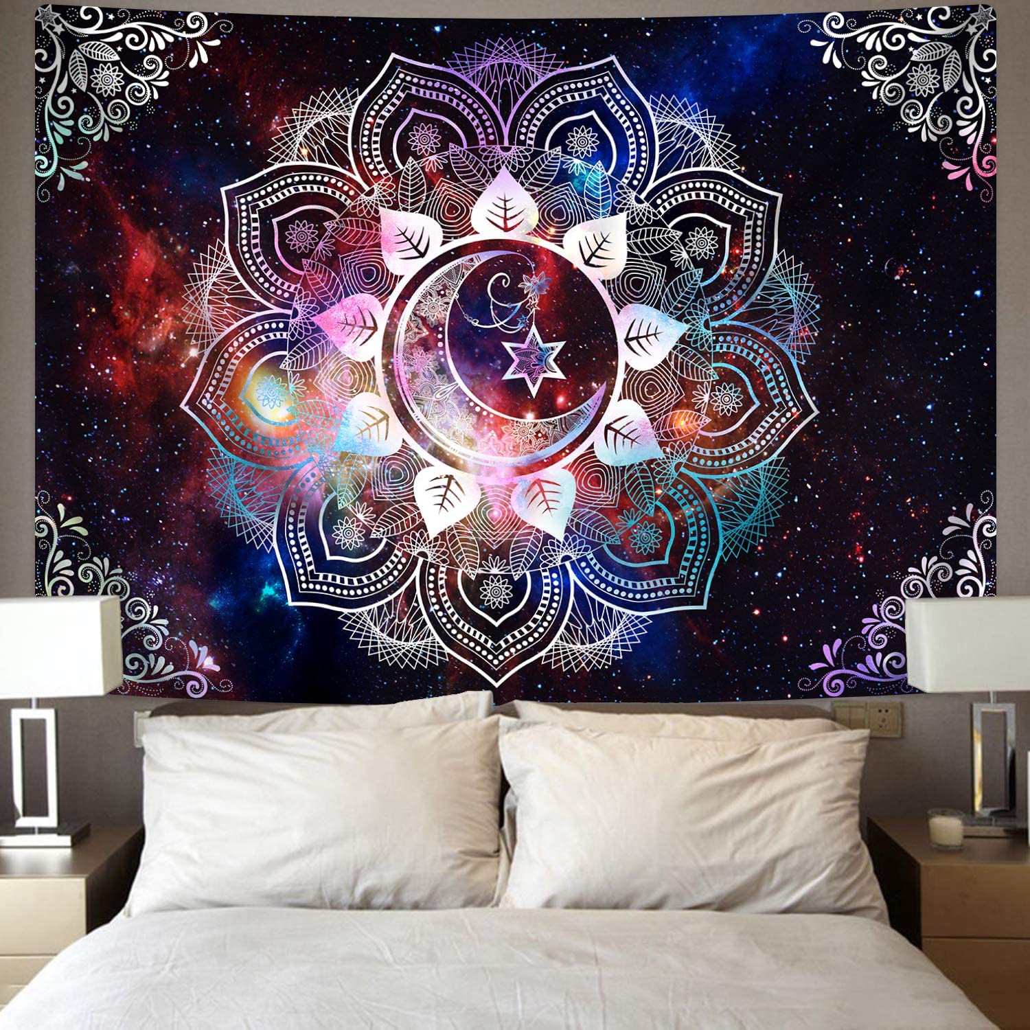 Moon Star Tapestries Celestial Galaxy Starry Tapestry - Click Image to Close