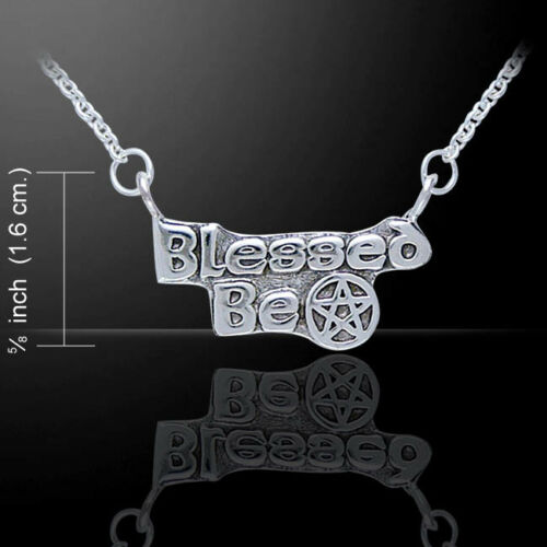 Blessed Be Just Like Silver Wicca Necklace Pentacle Pendant - Click Image to Close