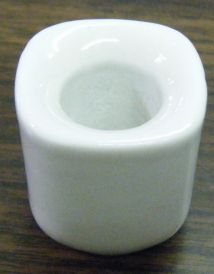 White Ceramic Candle Holder - for Mini Chime Candles - Click Image to Close