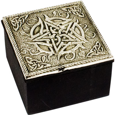 Small Pentacle Trinket Box Triquetra Corners - Click Image to Close
