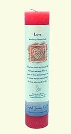"Love" Herbal Magic Pillar Candle 7" - Click Image to Close