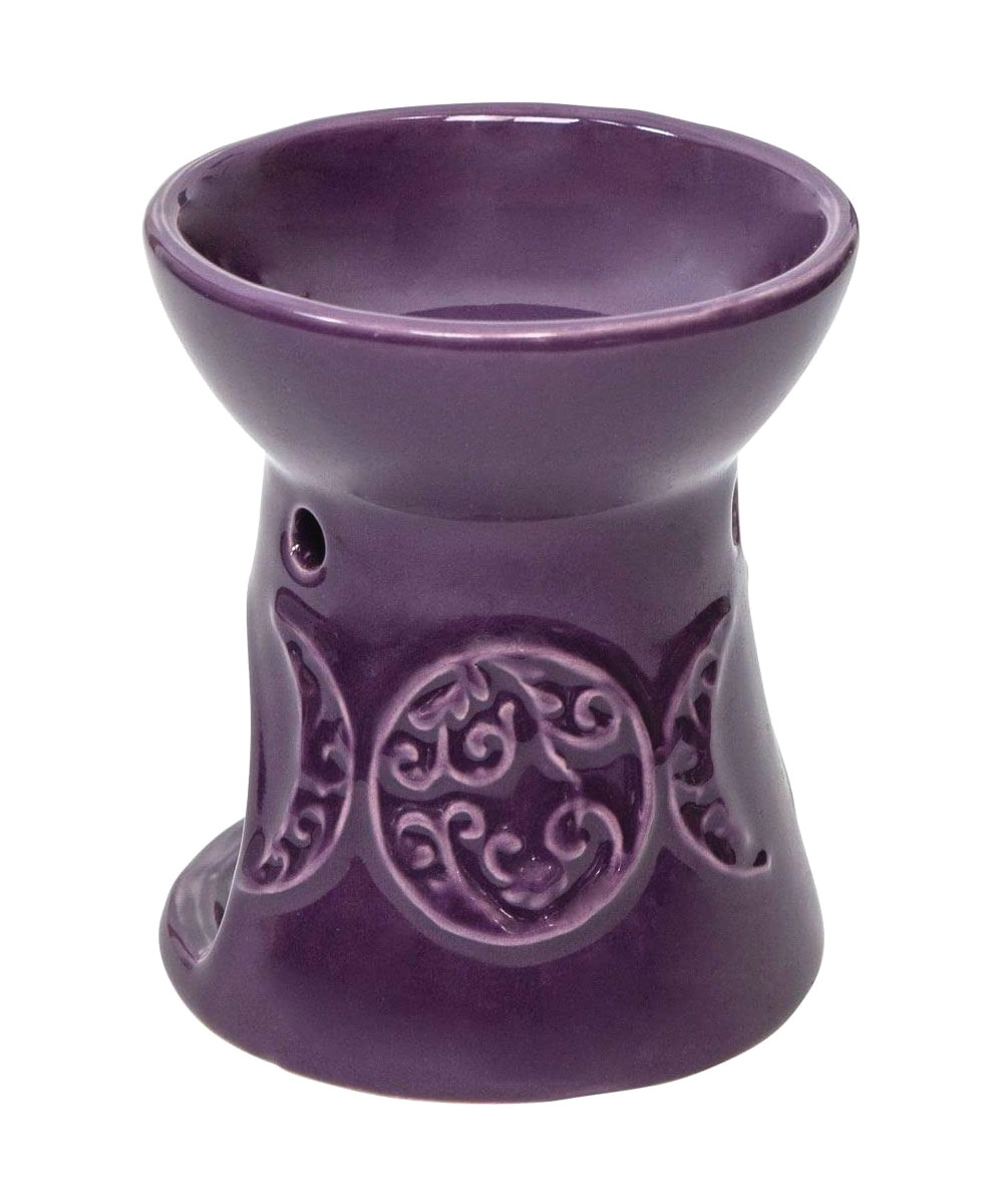 Triple Goddess Ceramic Oil Burner - purple - Click Image to Close