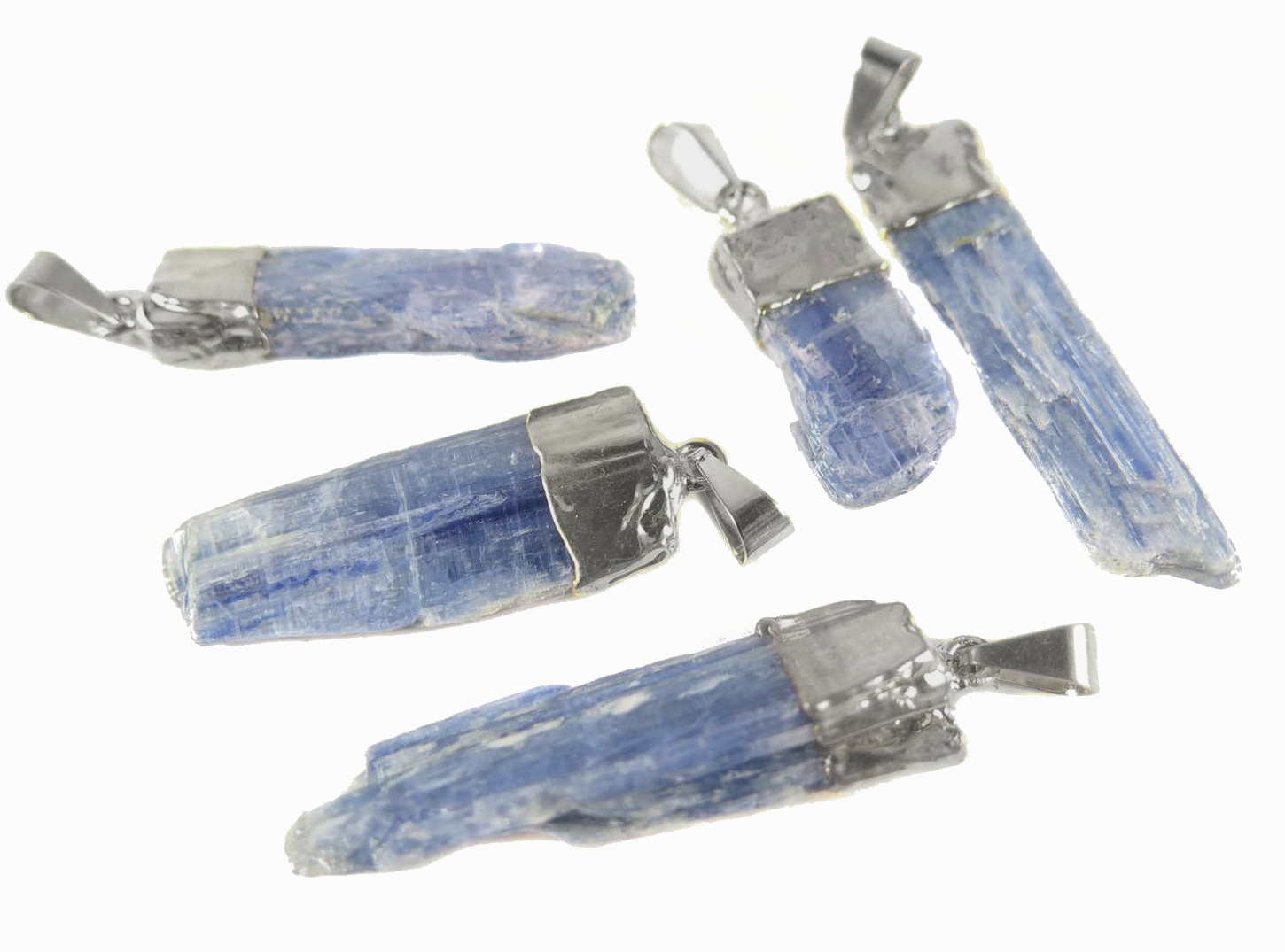 Rough Blue Kyanite Pendant on cord necklace - Click Image to Close