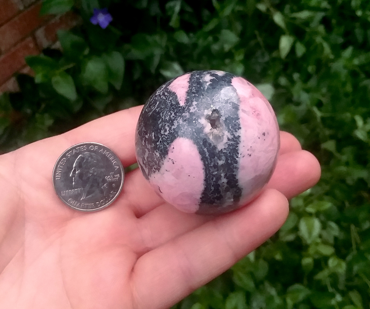 Pink Rhodonite Sphere - Click Image to Close
