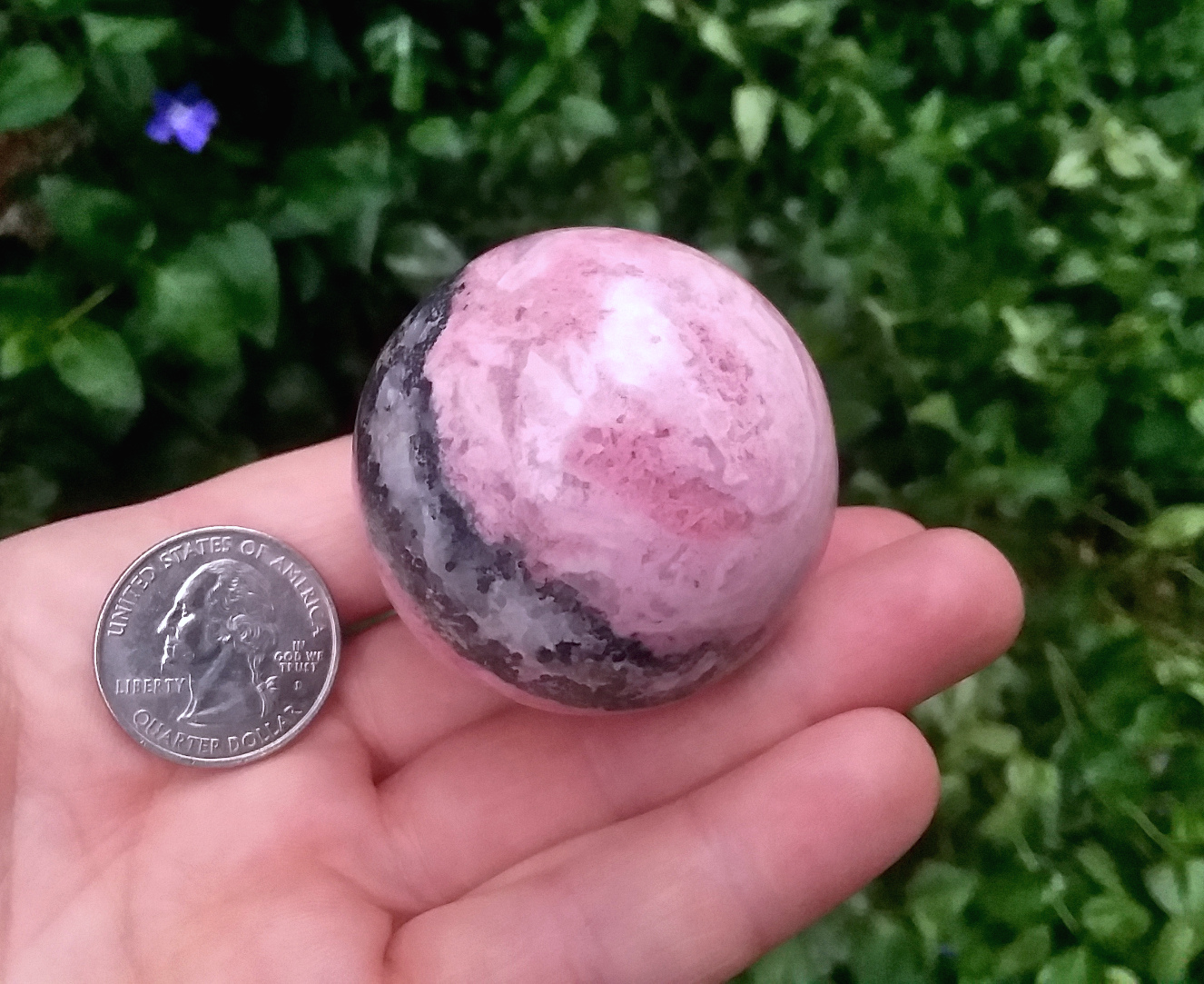 Pink Rhodonite Sphere - Click Image to Close