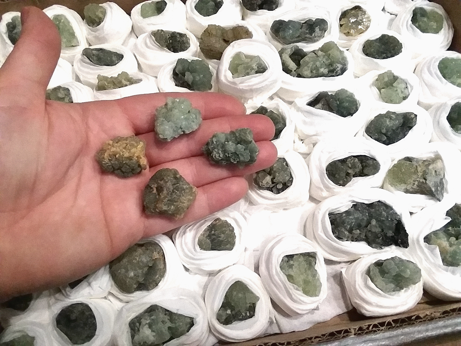 Green Prehnite Crystal Mineral Cluster - 1pc - Click Image to Close