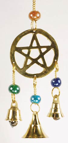 Pentacle brass chime small - Click Image to Close