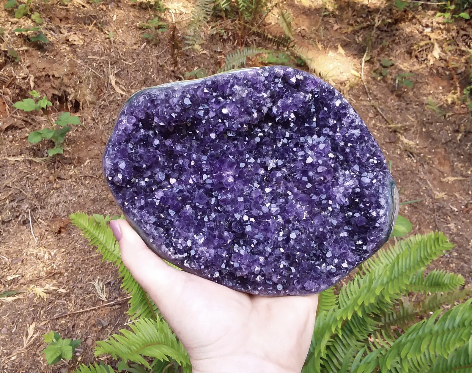 Big Druzy Amethyst cluster with polished edges 5 lbs