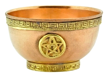 PENTACLE COPPER OFFERING BOWL - 3" - Click Image to Close