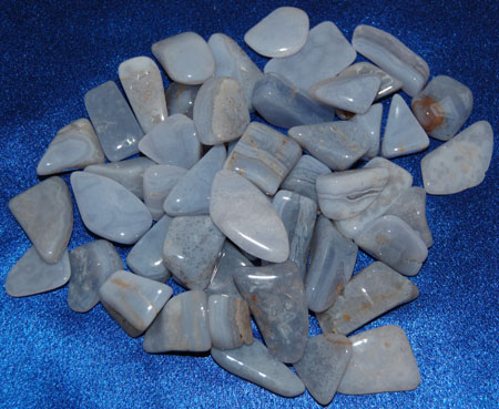Blue Lace Agate Tumbled Stone (small)