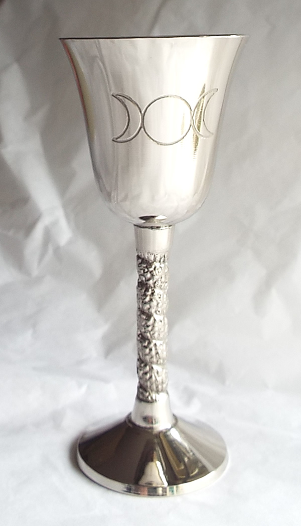 Triple Moon Goddess Chalice 5" - Click Image to Close