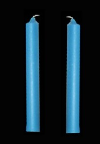Light Blue Chime Candles - Set of 2 - Click Image to Close