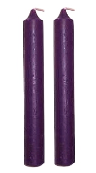 Purple Ritual Chime Candles 4" - Set of 2 - Click Image to Close