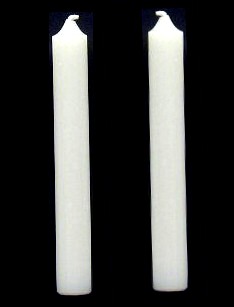 White Ritual Chime Candles 4" - Set of 2