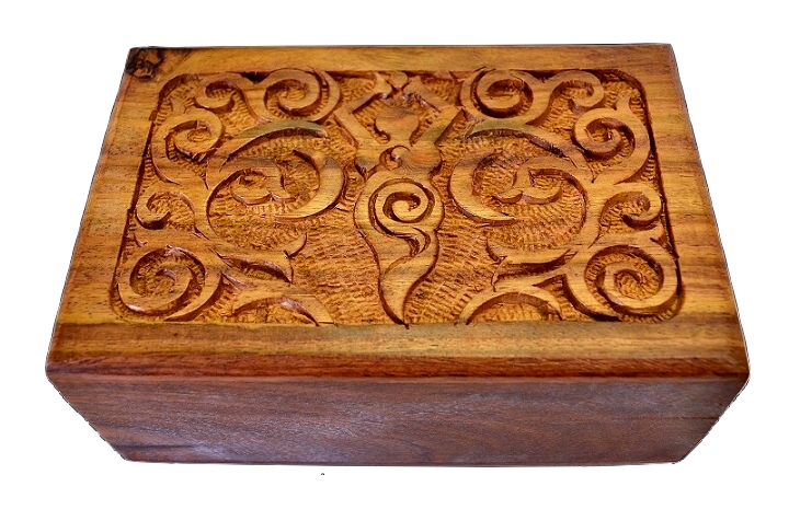 Goddess of Earth Wooden Carved 4x6" Box - Click Image to Close