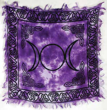 Triple Moon altar cloth 18" x 18" Purple