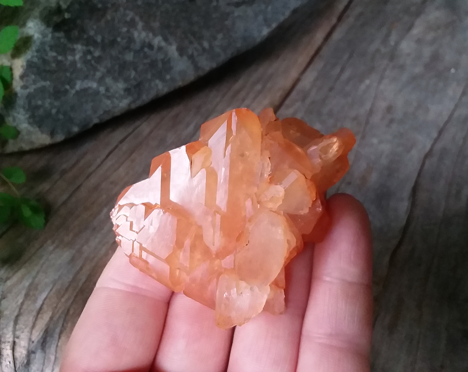 Orange Tangerine Crystal Quartz Cluster