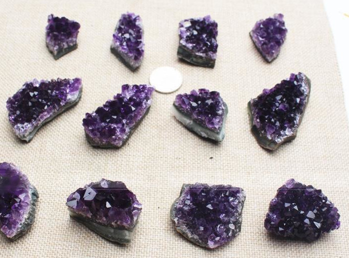 Amethyst small dark purple clusters from Uruguay 1pc