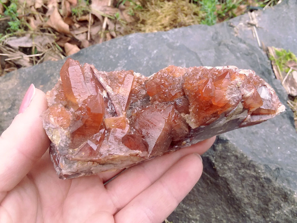Red Hematite Druzy Crystal Quartz Point Cluster 3/4 lb