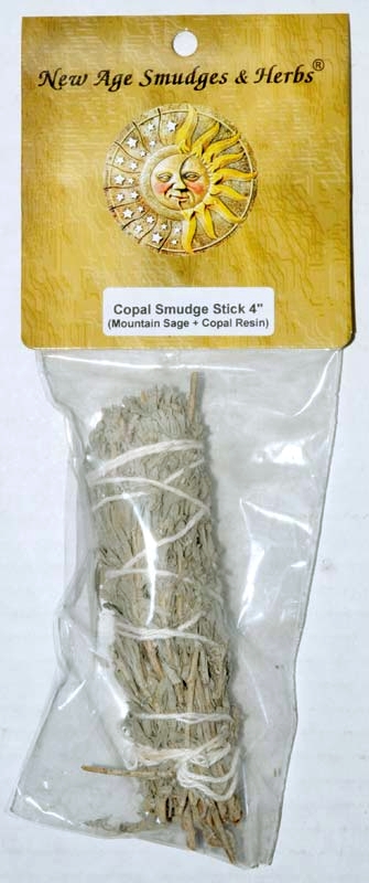 Copal Smudge Stick 4" (Mountain Sage & Copal Resin) - Click Image to Close