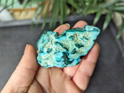 Chrysocolla Malachite botryoidal stalactite nodule polished free form - Image 3
