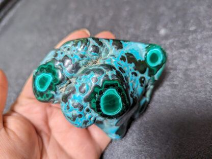 Botryoidal Malachite Chrysocolla polished nodule freeform - Image 6